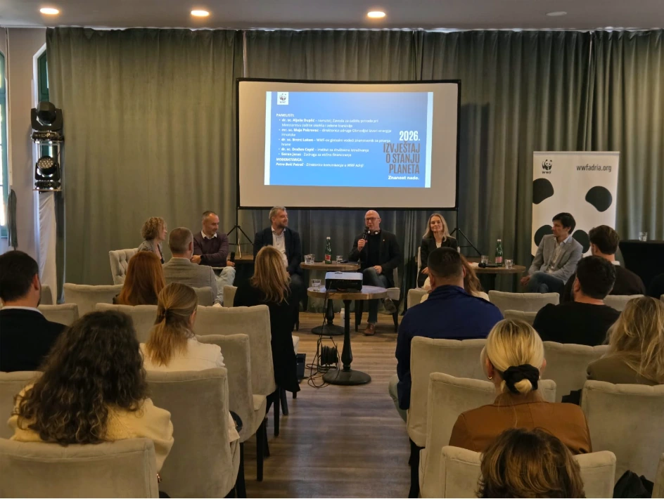 Panel rasprava na predstavljanju WWF-ova izvještaja u Zagrebu. Izvor fotografije: WWF Adria.